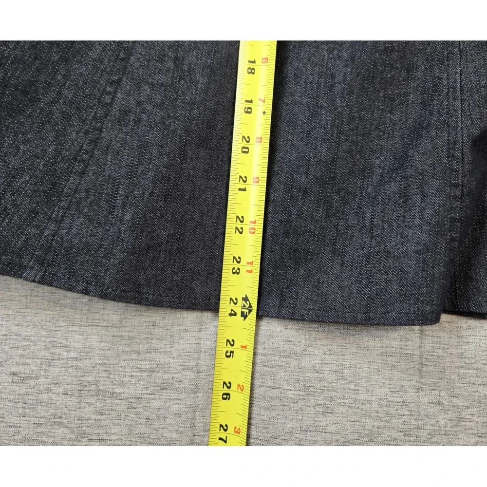 NYCC Women's‎ Jean Flared Skirt Knee Length Back Zip Light Black Denim Size 10